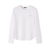 La Chapelle Women's Long-Sleeve Cotton Crew Neck T-Shirt