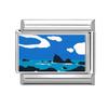 Fashion Blue Series Seaside Scenery Seawave Sailing Italian Charm Links Fit 9mm Stainless Steel Bracelet Jewelry DIY Making