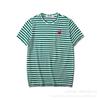 Spring and summer men's and women's same fashion trend striped Rei Kawakubo love printed crew neck T-shirt versatile