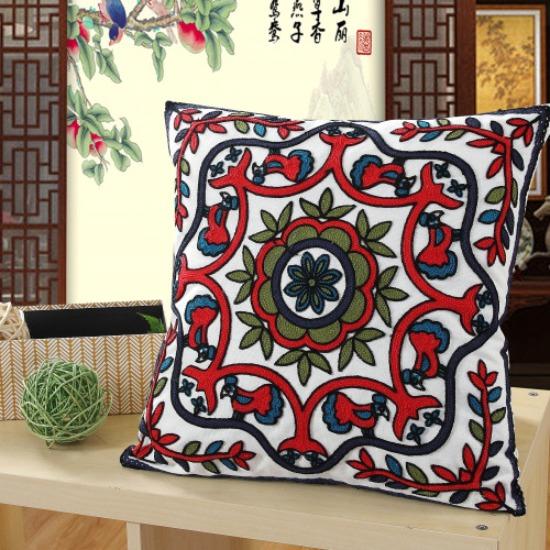 Cotton Embroidery Sofa Cushion Cover Cartoon Pillow Bed Bedside Pillow