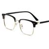 1pcs Men's Vintage Half-rim Glasses No-lens Clear Frame Bold Black Design, Fits Most Face Shapes Fashion Stylish Eyewear