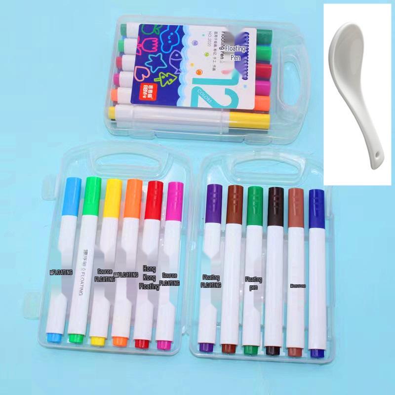 12-Color Erasable Washable Whiteboard Markers - Water-Based for Students, Teachers, Office