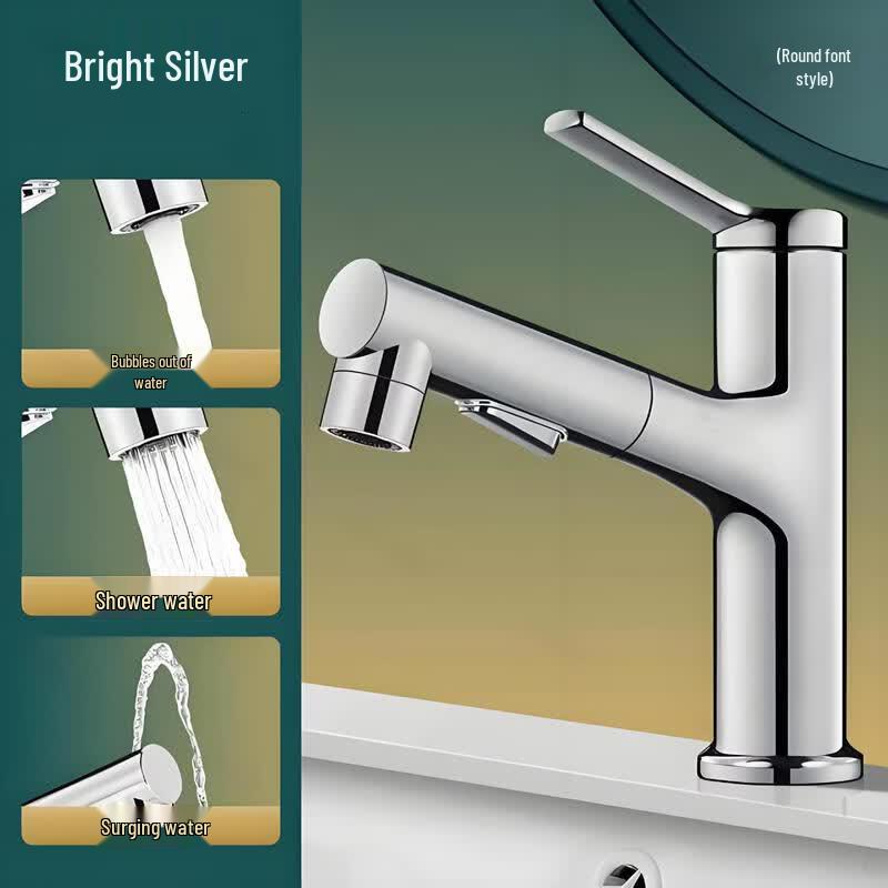 Yipan Pull-Out Hot & Cold Bathroom Sink Faucet