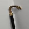 Walking Style Cane Vintage Gold Tone Textured Snake Handle Gold Black Stick Decorative Gentleman