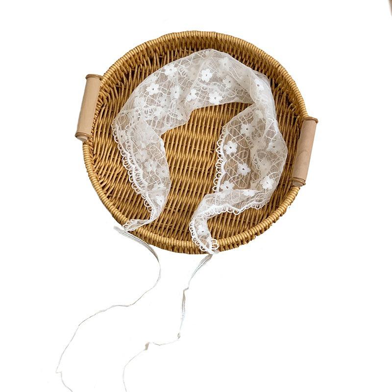 Lace Silk Scarf Headscarf Headband Pastoral Spring New Multi-functional Triangle Scarf Waist Seal