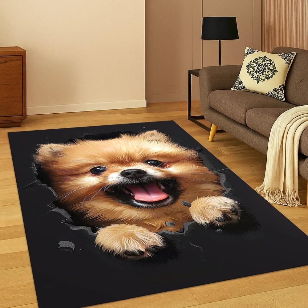 3D Cute Dog Husky Samoye Cartoon Carpet Rug for Bedroom Living Room Sofa Doormat Kitchen Decor Carpet Carpets for Living Room