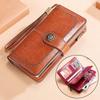 Genuine Leather RFID Women's Long Wallet with Wax Finish