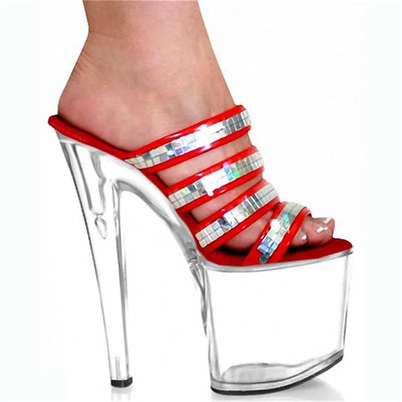 Net-red Sandals Women's High Heels 2026 New Summer Versatile Fairy Fashion Crystal Heel Stiletto Sandals High-heeled Slippers