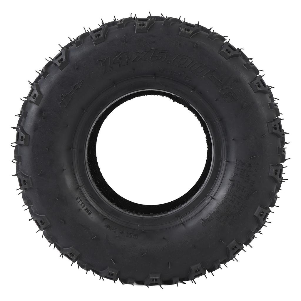 14x5.00 6 Front Wheel Tire with Rim Rubber Tubeless Vacuum Tire for ATV Quad Off Road Go Kart Golf Cart Mini Bike