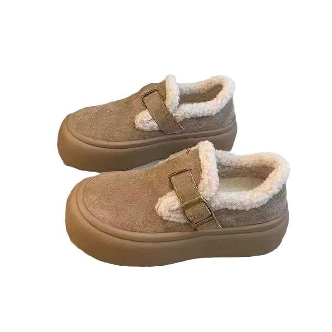 Winter Velvet Non-slip Thickened Warm Cotton Shoes New Snow Short Boots Fashionable Versatile Outdoor Women's Cotton Shoes