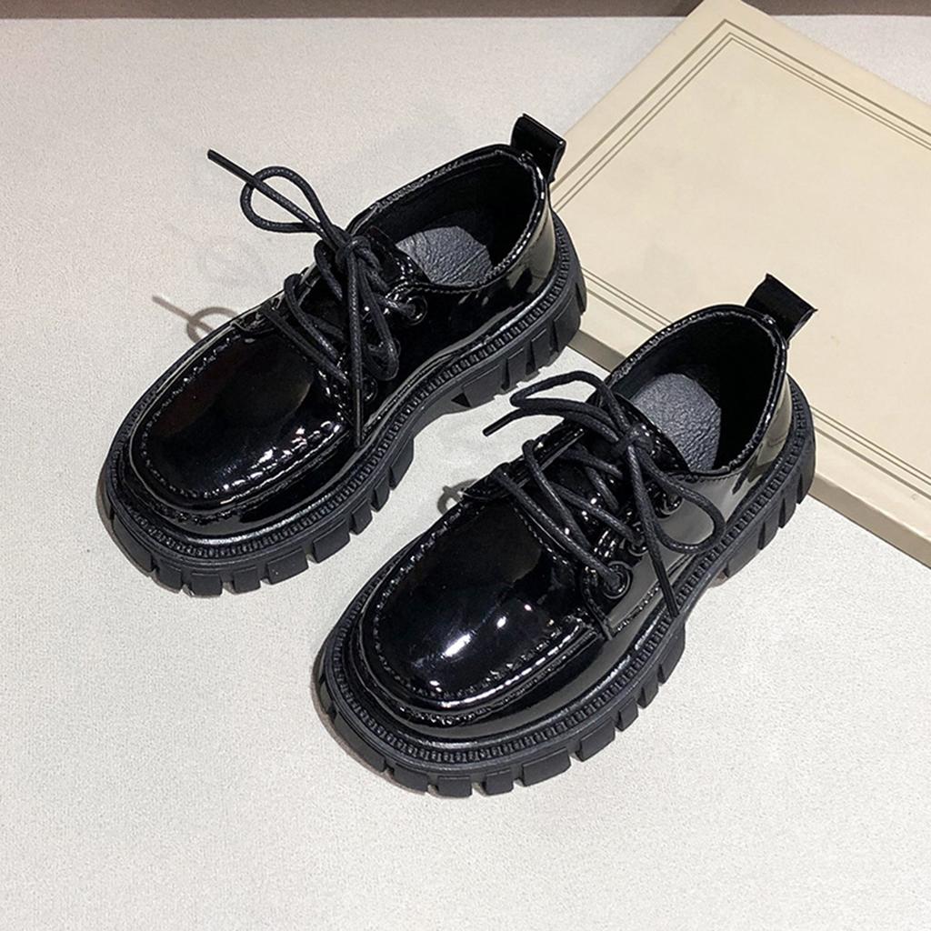 Girls Chunky Sole Loafers Slip On Dress Shoes for Kids Toddler Durable Casual School Performance Footwear