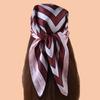 1PC Women's Stripe Print Thin Silk Satin Bohemian Casual Neck Scarf Shawl Lightweight Fashionable Ladies' Wrap