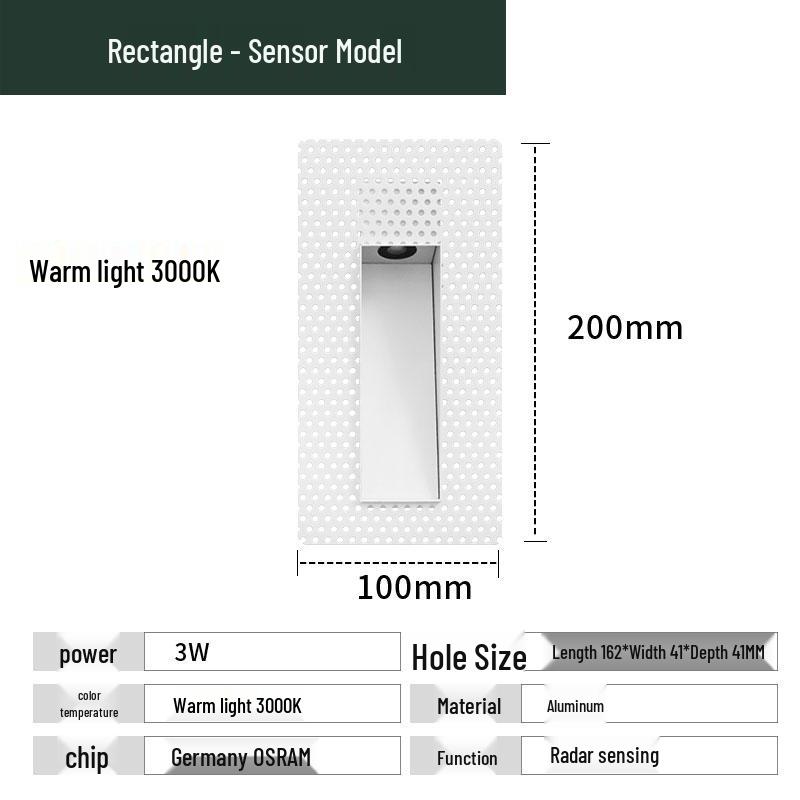 Recessed Frameless LED Stair and Corridor Light