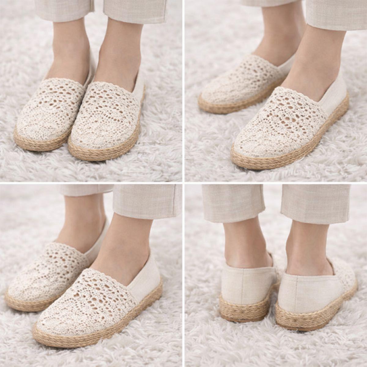 earth musicecology lace espadrilles white natural