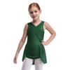 Girls Figure Skating Dress, Lyrical Dance Costume with Mesh Overlay, Cutout Back, Shiny Rhinestones & Irregular Hem