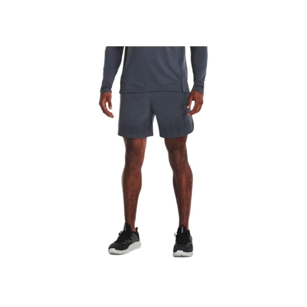 Under Armour Printed Woven Patchwork High Waist Loose Sports Shorts Men bottoms Grey 1376788-044