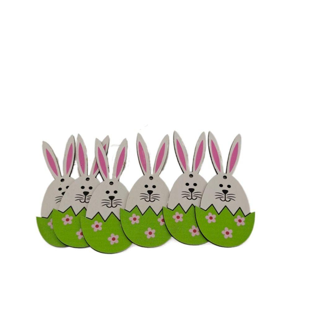 

Easter Decoration Wooden Party Supplies Wooden Rabbit Easter Eggs Eggs Pendant Eggs Ornament yellow-egg