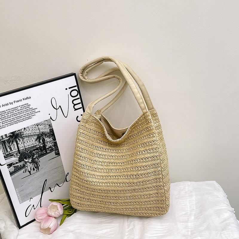 Strohtasche Schultertasche Damen Tragetasche