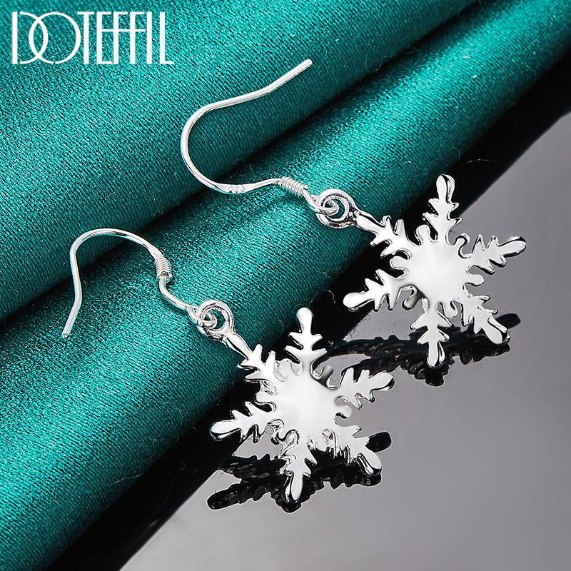 Snowflake Earrings Silver Fashion Jewelry