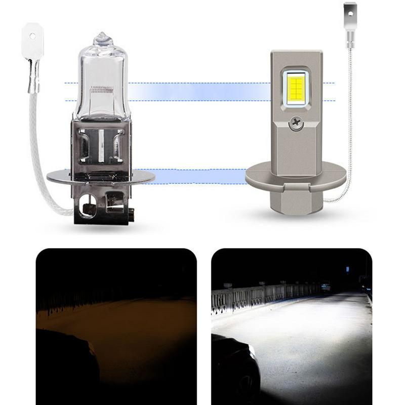 2 stücke Auto Nebelscheinwerfer Birnen 6000K Kaltweiß H3 LED Nebelscheinwerfer Birne Leistungsstarke Helligkeit H3 LED Birne Licht Autozubehör