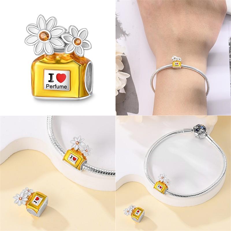 Compatible With Charm Bead Components Designed For Pandora Authentic Original Bracelets Do It Yourself Charming Women's Perfume Bead Component Copper