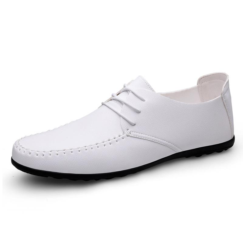 Fashion Summer Genuine Leather Shoes Men Luxury Italian Men Casual Handmade Moccasins Designer Breathable Boat Shoes Zapatos Hombre