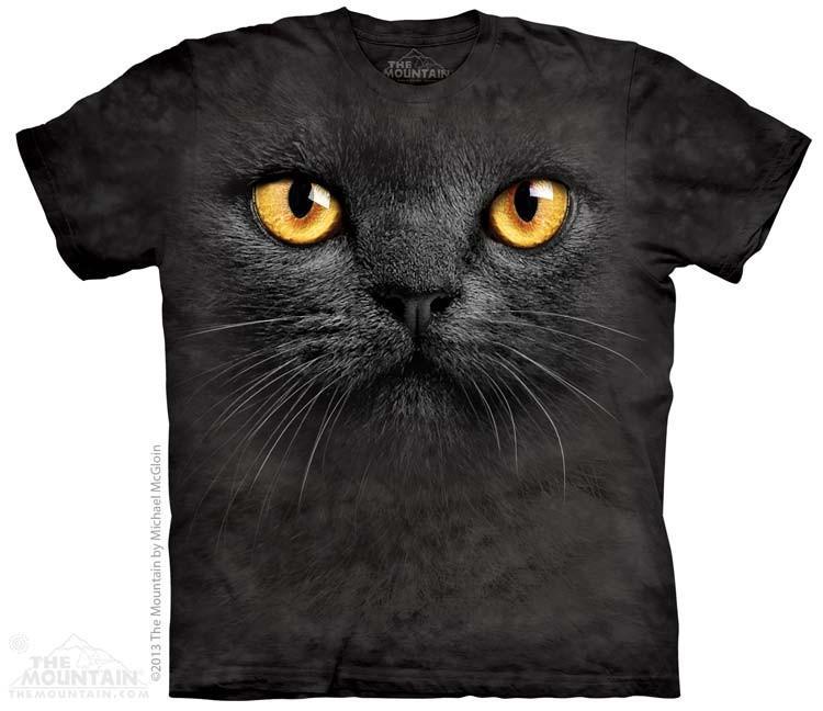 Big Black Cat Face Head The Mountain Graphic T-Shirt Unisex Sizes XXXL