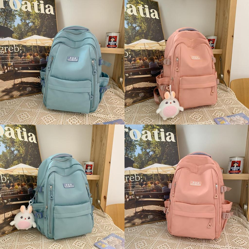 Girl College Backpack Nylon Large Capacity With Multicompartment For School Use