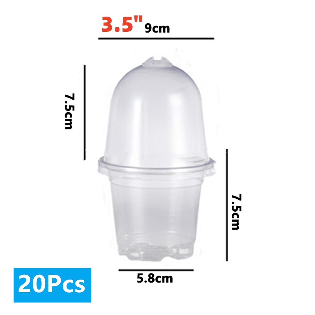 10/20Pcs Seedling Nursery Cup Thickened 3.5/4/5/6 Inch PET Garden Herb Flower Cultivation Seeds Germinate Seedling Pot with Lid