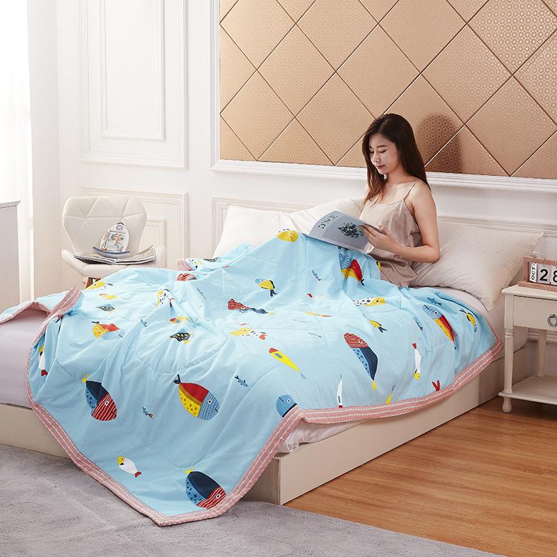 Summer Cotton Quilts Thin Air-conditioning Comforter Soft Breathable Office Nap Blanket Quilted Bed Covers and Bedspreads