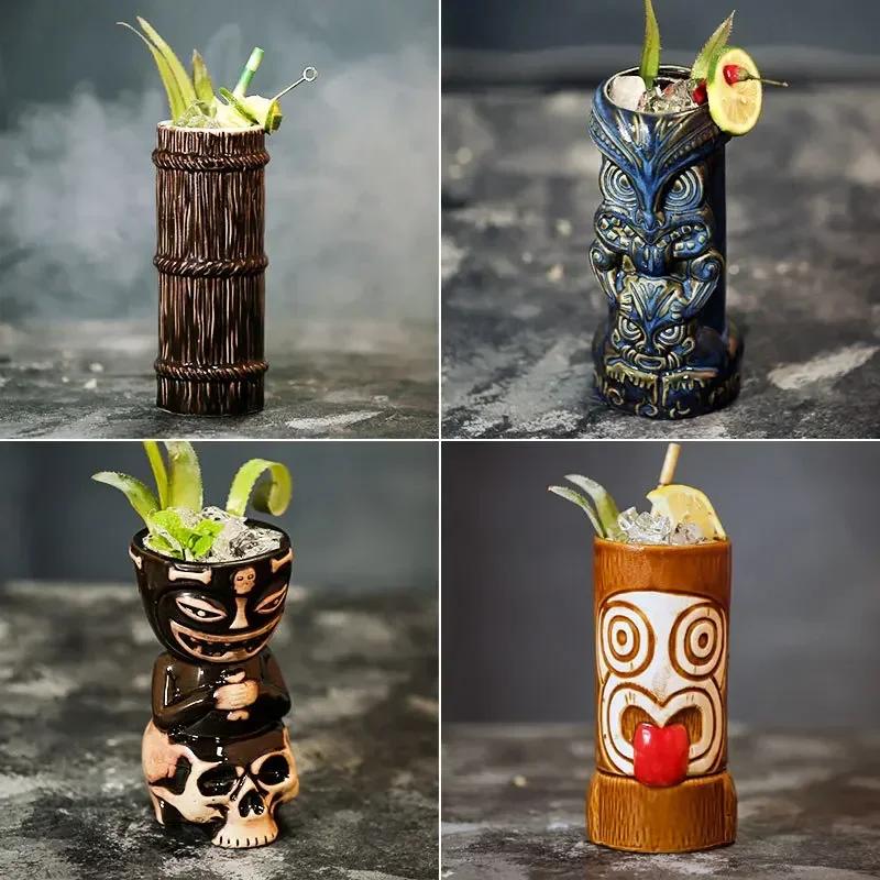 60 Types Ceramic Hawaii Tiki Mugs Creative Cocktail Glasses Beer Glass Martini Glasses Wine Glass Funny Cup Gift for Men
