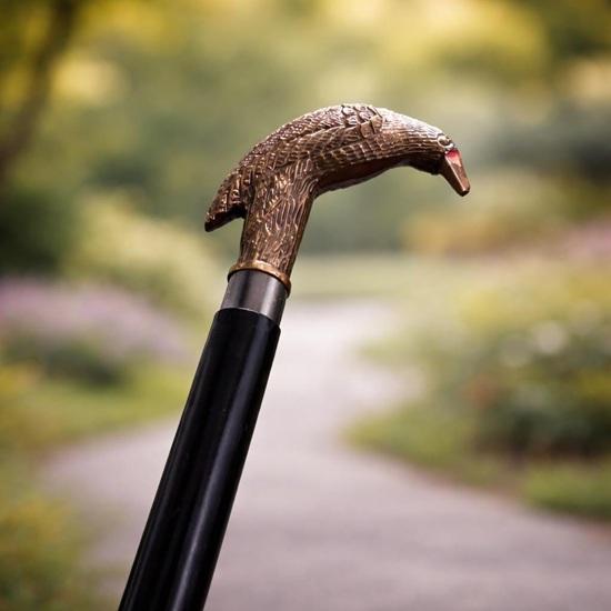 

Raven Head Walking Cane Solid Brass Handle, Hardwood Shaft, Style