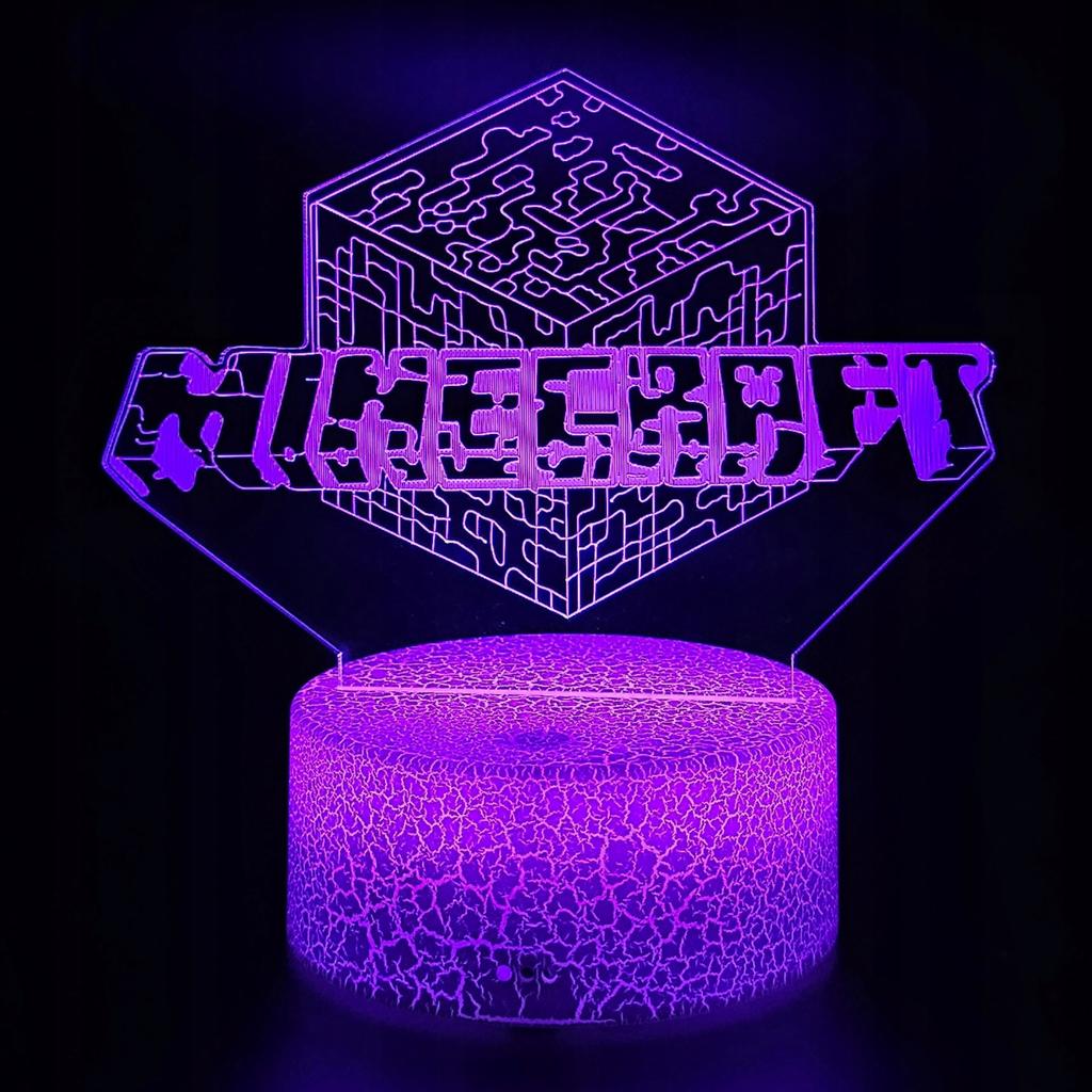 Minecraft Creeper Kinder Schreibtisch Nachttischlampe Mit 16 3D LEDs + Fernbedienung