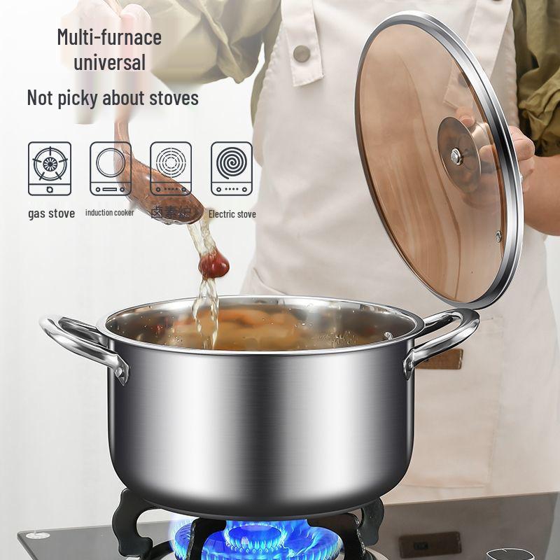 Stainless Steel Double Layer Soup Pot and Steamer for Gas & Induction Cooktops