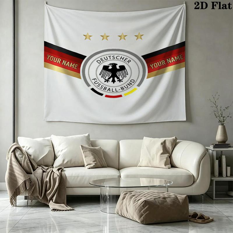 Custom Name Deutscher Fußball-BundPrinted Tapestry – Wall Hanging for Bedrooms, Dorms, and Home Decor