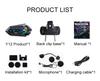 Y12 Dual Mic Motorcycle Helmet Headset Wireless Hands-free Call Phone Kit Waterproof MP3 Music Player Speaker FM Radio Earphone