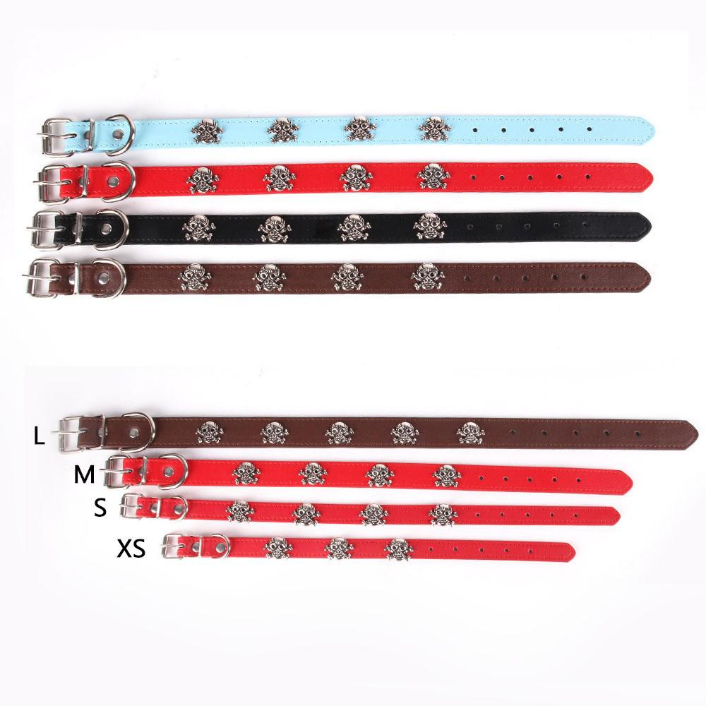 Punk Style Pirate Skull Dog Collar & Leash with PU Chain