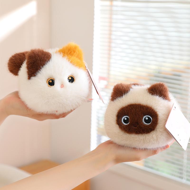 Square Siamese Cat Pillow Plush Toy Kitten Animal Plush Fluffy Cushion Soft Doll Kawaii Orange Cat Black Cat Decoration Pillow