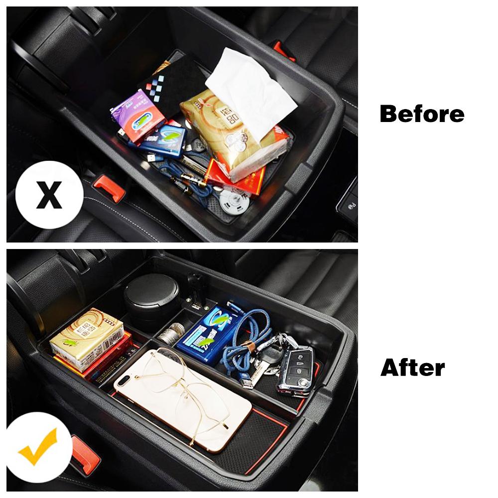 For Volkswagen VW Teramont Atlas 2017-2019 Central Console Armrest Container Storage Box Refit Holder Tray Car Stowing Tidying