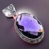 Amethyst Gemstone Handmade 925 Sterling Silver Jewelry Pendant 2.17" AH-771