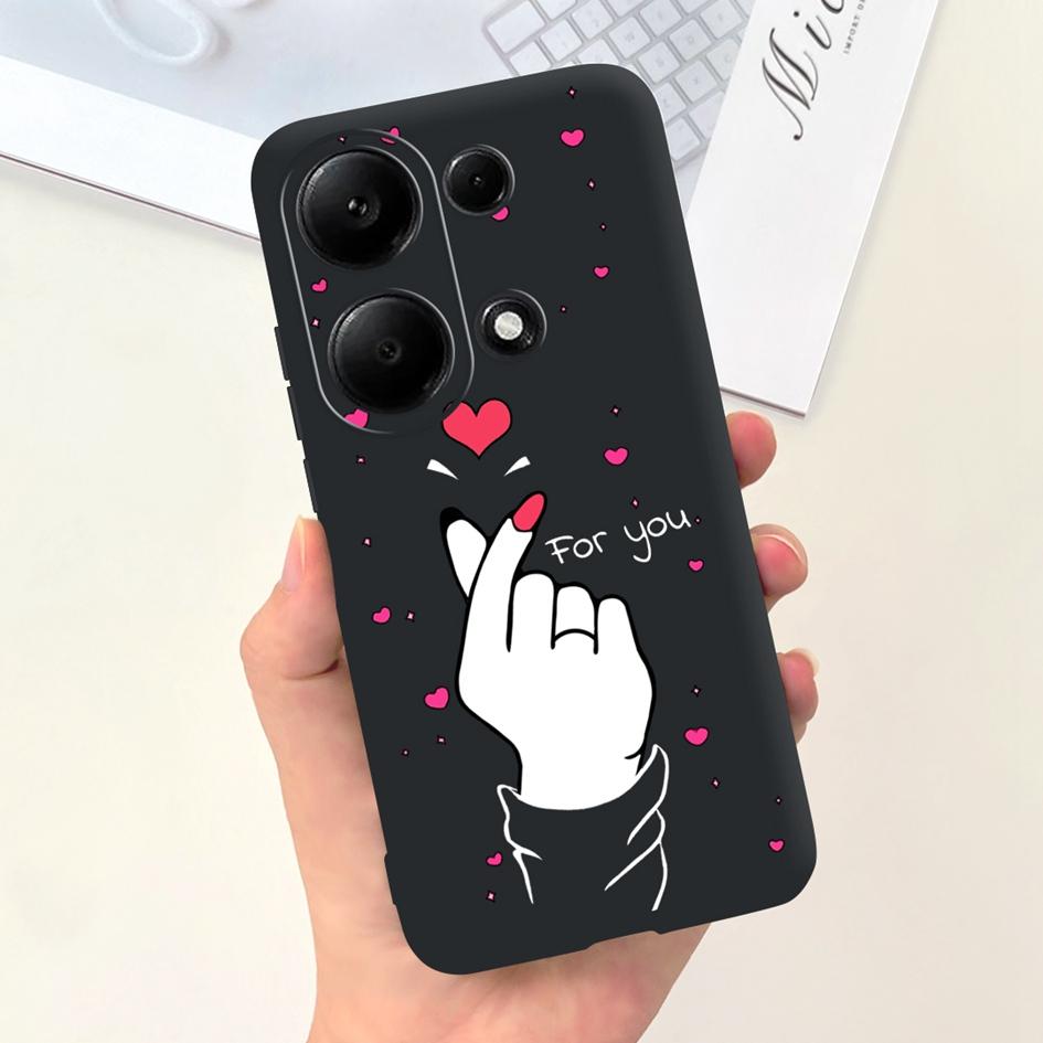 For Xiaomi Redmi Note 13 Pro 4G 2024 Case Cute Love Heart Cactus Soft Matte TPU Cover For Xiaomi Poco M6 Pro 4G Note13 Pro Coque