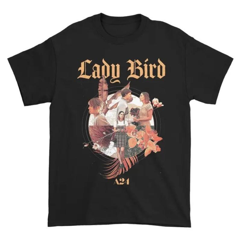 

KAOS FILM LADY BIRD Movie Shirt PutihPendek Printed Tshirt for Unisex and Women Casual Daily Street Tshirt S