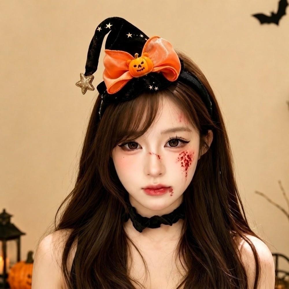 Pumpkin Witch Hat Headband Spider Halloween Party Hair Band Trick or Treat Party