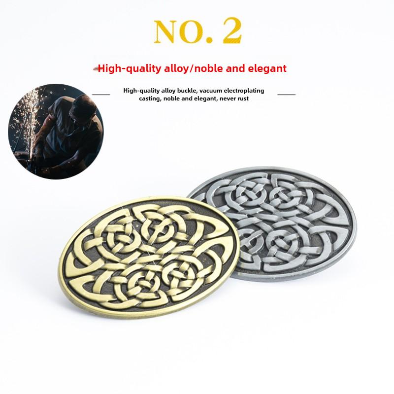 Fashion New Men's Belt Retro Whole Cowhide Smooth Buckle Belt Men's Waist Belt