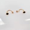 Compact U-shaped Titanium Ear Cuff: Stylish Four-Leaf Clover Screw-On Earrings with Anti-Loss Design