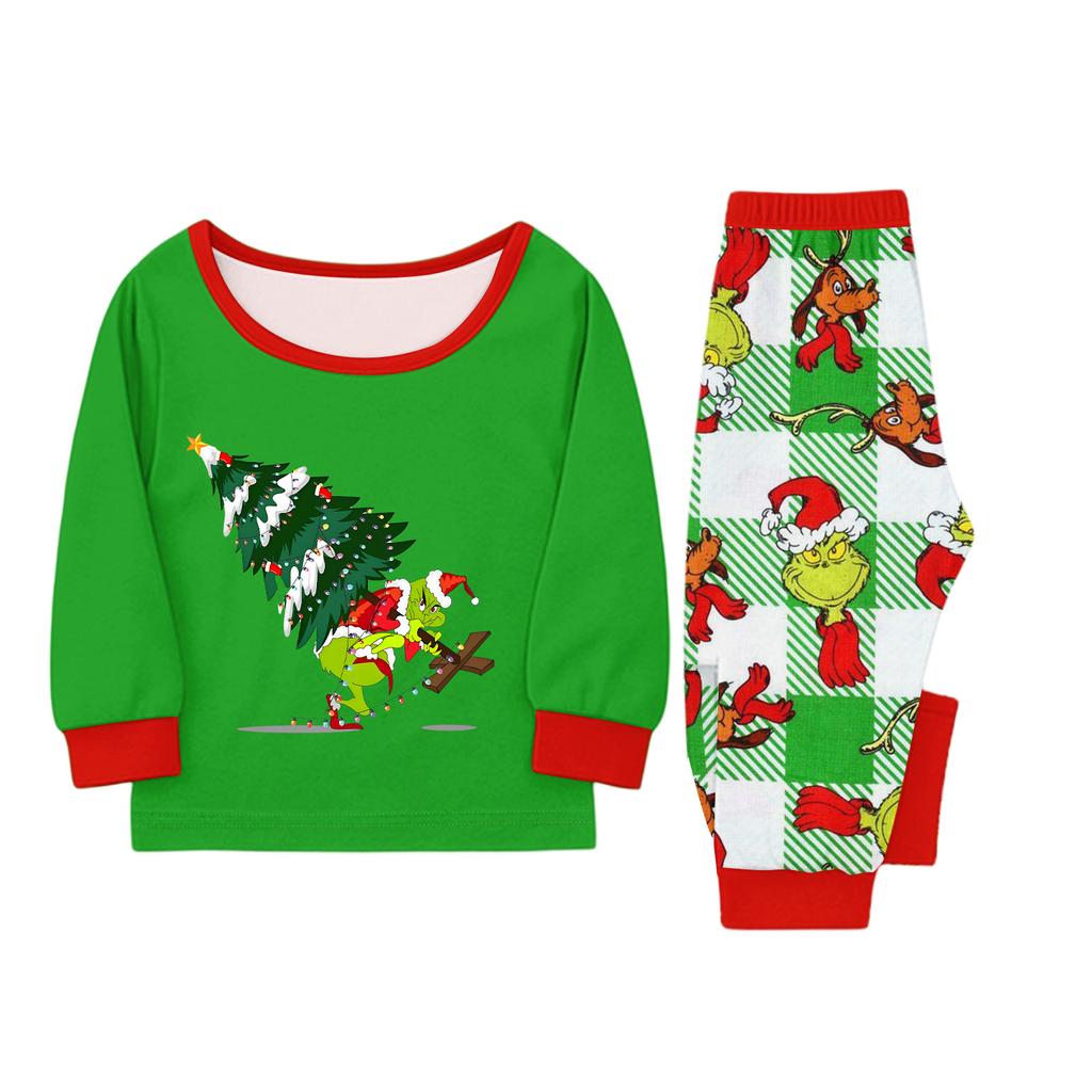 Christmas Prints Family Matching Long Sleeve Tops+Parhts Set Family Matching Sets