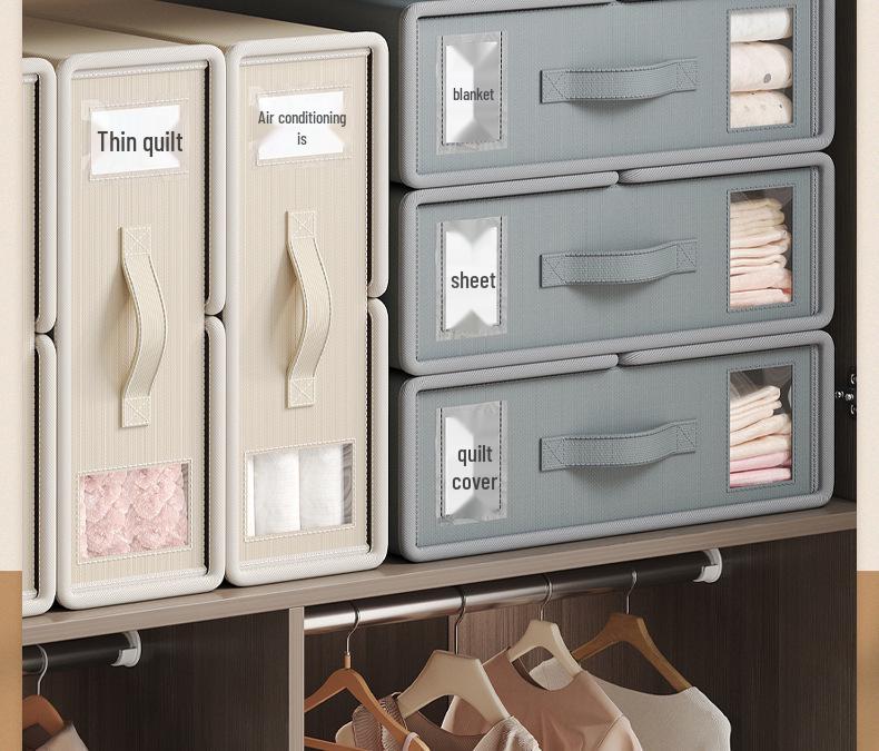 Oxford Cloth Storage Box for Bed Sheets - 4-Piece Set for Wardrobe and Bedroom Organization
