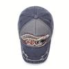 Vintage Washed Distressed Cap for Men Women, Spring Autumn Shark Embroidery Adjustable Baseball Hat