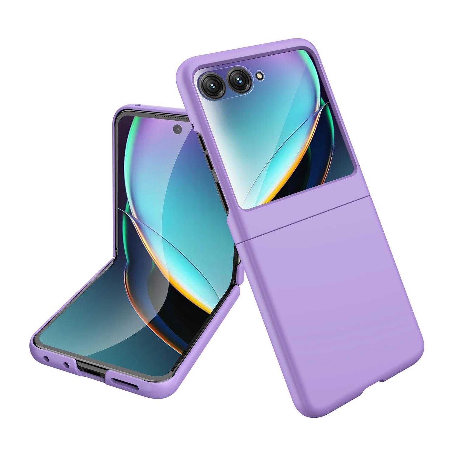 

Ультратонкий матовый чехол для Motorola Razr 50 40 Ultra с цветным противоударным чехлом Flim, аксессуары для жесткого чехла for Razr 40 Ultra фиолетовый