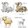 Inlaid Ram Brooch Alloy Lapel Pin Gifts Clothing Fixing Pins  Coat Scarf Decoration